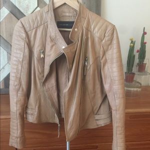 MARC NEW YORK ANDREW MARC Tan Leather Moto Jacket